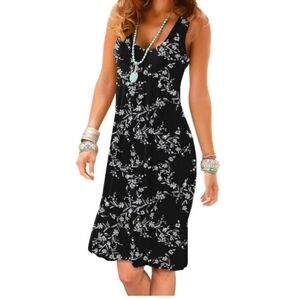 NEW Anyjoin Woman's Black Floral Tank Dress